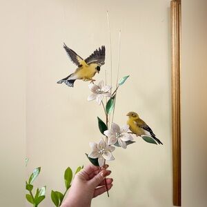 Vintage Bovano of Cheshire Enamel Bird Goldfinch Wall Art Decor